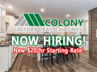 SPONSORED: Featured Local Job: Production Workers $20/hr – Colony Homes
