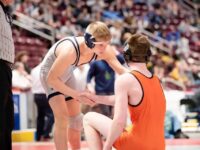 Cole Householder is pictured competing at the 2022 PIAA Individual Wrestling Championships. Photo by Molly Zimmerman.
